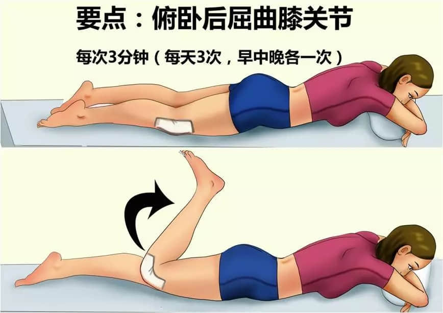 后3个月内是康复训练的黄金时期,患者要多练习膝关节屈曲以及伸直动作